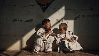 Anas Alkharboutli's series shot at a Syrian karate school for children has been selected among the finalists for the Sony World Photography Awards. Courtesy Anas Alkharboutli