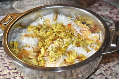 Balaleet is a traditional sweet and savoury dish – a popular breakfast choice. Courtesy Alexander Von Hahn