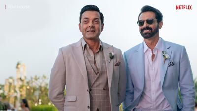 Bobby Deol and Arjun Rampal in 'Penthouse'. Courtesy Netflix