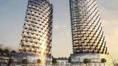 Rendering of the Burj Vista apartments. Image courtesy Emaar