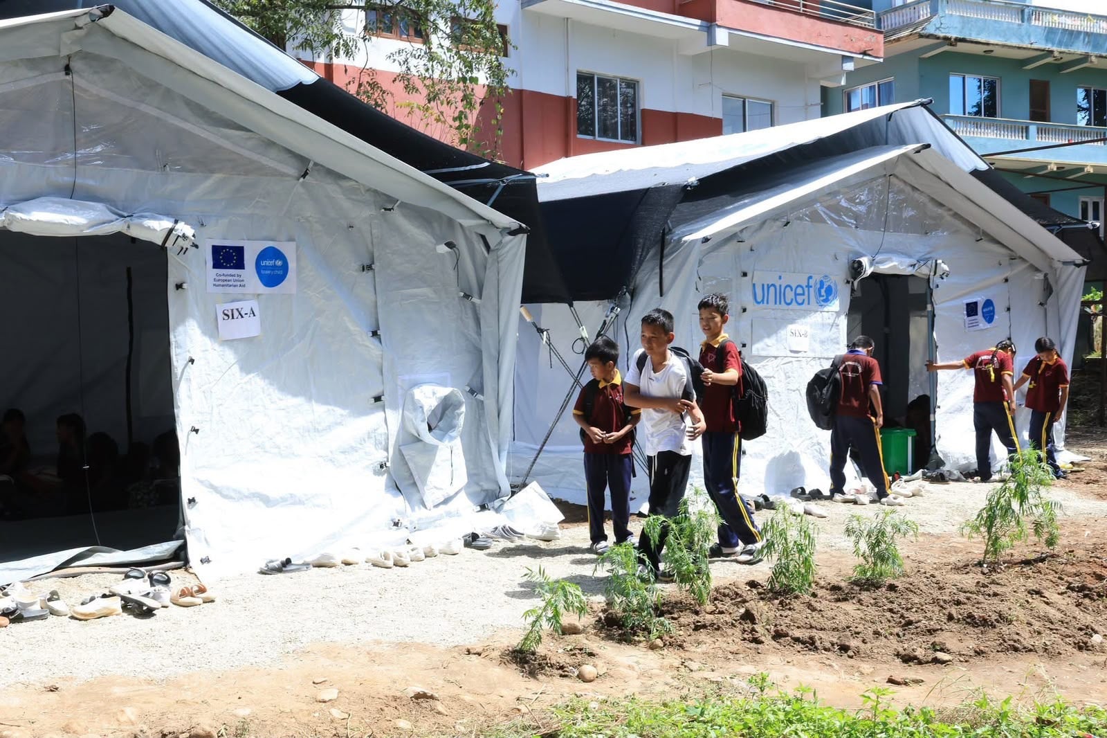 The tents have been placed on higher ground in Nuwakot district away from the river that tore through the town on August 26 leaving a trail of destruction and death. Photo: Rajendra Dawadi