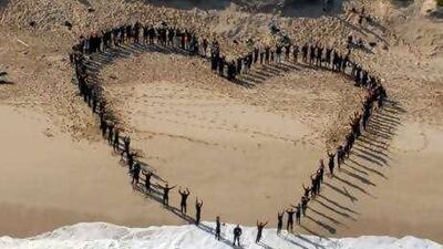 Protesters gather on a beach at Margaret River to urge the Australian government to ban oil drilling off the nation's south-western coast.