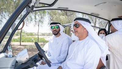Sheikh Saif bin Zayed, Deputy Prime Minister and Minister of the Interior and Sheikh Nahyan bin Zayed, Chairman of the Board of Trustees of the Zayed Charitable and Humanitarian Foundation. Photo: Hamad Al Kaabi / Ministry of Presidential Affairs