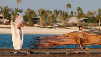 Models presenting creations of Saudi designer Tima Abid during the 2024 edition of Red Sea Fashion Week. Fashion in Saudi Arabia is one of its fastest-growing sectors. AFP