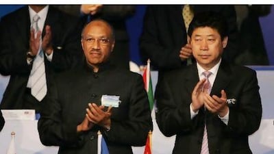 Asian Football Confederation vice president Zhang Jilong, right, says the state of football in Asia is not healthy following Mohamed bin Hammam's suspension following bribery allegations.