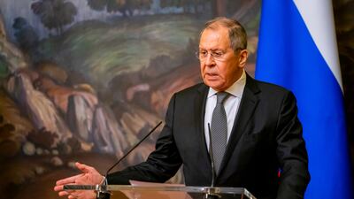 Russian Foreign Minister Sergei Lavrov in Moscow on Monday. WAM