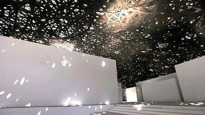 A model of the Louvre Museum on Saadiyat Island in Abu Dhabi. Sammy Dallal / The National