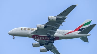 An Emirates Airbus A380 aircraft. The airline has so far recovered about 95 per cent of its pre-Covid network size. AFP