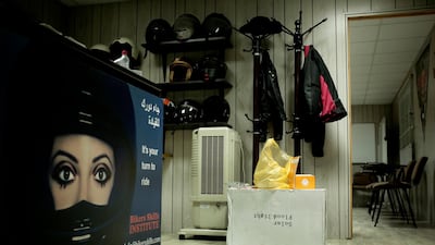 The Bikers Skills Institute which teaches women how to drive motorbikes, in Riyadh, Saudi Arabia. AP photo