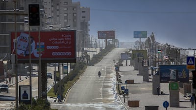 Empty streets after the authorities eased restrictions put in place to stop the spread of the Covid-19, amid a coronavirus lockdown in Gaza City. EPA