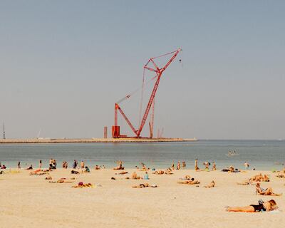 A photo of a beach in Dubai from Alex Atack's family photo album. Alex Atack