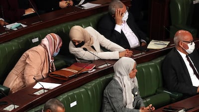 MPs attend a parliamentary plenary in Tunis. EPA