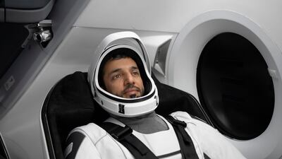Dr Al Neyadi inside a replica of a SpaceX Crew Dragon capsule during a training session in January, 2023.