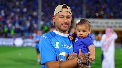 Neymar celebrates Al Hilal's Saudi Pro League triumph. Getty Images