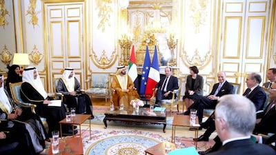 June: French President Francois Hollande receives Sheikh Mohammed bin Rashid in Paris, France. Picture courtesy Wam