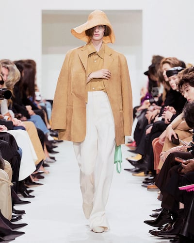 Michael Rider mixed Parisian polish with sportswear and bohemian ease at Celine. Photo: Celine