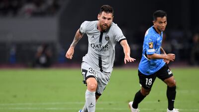 PSG attacker Lionel Messi on the attack. Getty