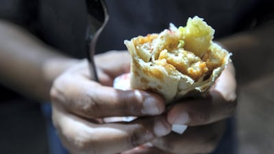 The chicken strip paratha from Tea Talk Session cafeteria.