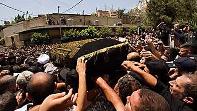 Hundreds of thousands of people took part in Grand Ayatollah Mohammed Hussein Fadlallah's funeral in Beirut yesterday.
