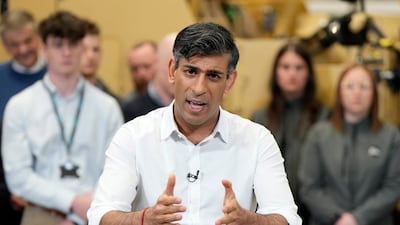 Rishi Sunak, party leader and British Prime Minister. AP