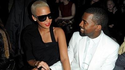 Amber Rose and Kanye West at the Givenchy fashion show.