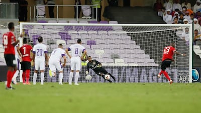 Grafite put Al Ahli on the way after scoring a penalty past the half-hour mark against Al Ain at the Hazza bin Zayed Stadium. Anas Kanni / Al Ittihad