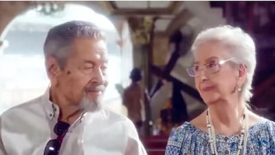 Garcia with Gloria Romero in the film 'Rainbow Sunset'. Courtesy of Heaven's Best Entertainment