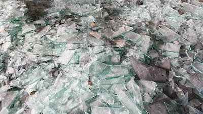 To date, more than 105 tonnes of shattered glass has been collected by Abi Chaker's initiative. Courtesy Ziad Abi Chaker