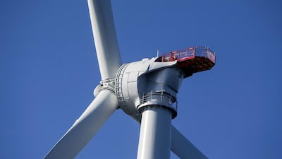 The final blade for the turbines was intsalled in August. Scott Eisen / Getty / AFP