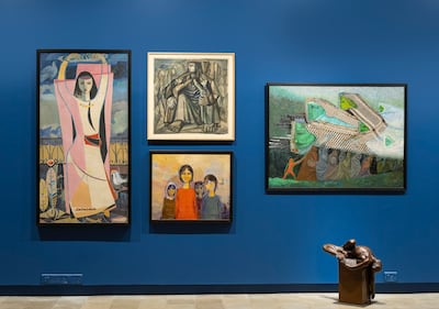 Works on Palestine are strongly represented in the exhibition. Photo: Jehangir Nicholson Art Foundation