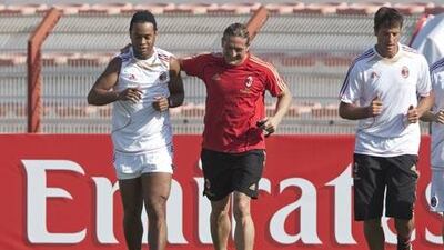 Some of the world's greatest football players, including Ronaldinho, shown here, Robinho and the recently signed Antonio Cassano, have arrived in Dubai for the AC Milan Winter Tour.