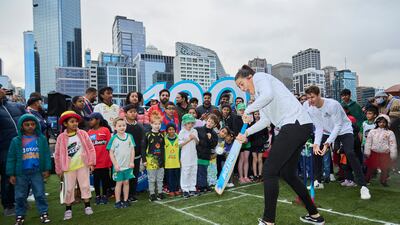Sharni Norder bats during the T20 World Cup Trophy Tour Launch. Getty Images