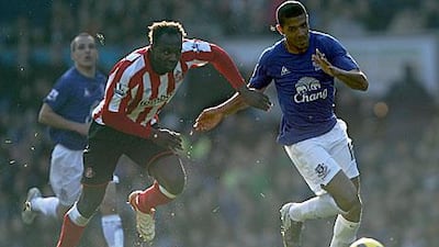 Jermaine Beckford, right, was Everton's two-goal hero in the win over Sunderland. Clive Brunskill / Getty Images