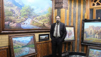 Dr Mohammad Yousef Asefi in his yet-to-open Kabul gallery. Photo by Sarvy Geranpayeh