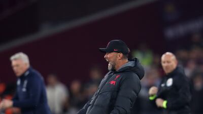 Liverpool manager Jurgen Klopp reacts on the touchline. PA