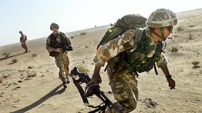British Royal Marine Commandos in Iraq. More UK soldiers could be sent to Lebanon to help UN secure ceasefire between Israel and Hezbollah. AFP