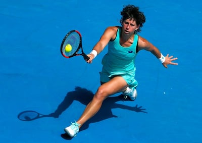 Carla Suarez Navarro used all her experience to grind her way back against a nervous Anett Kontaveit. David Gray / Reuters