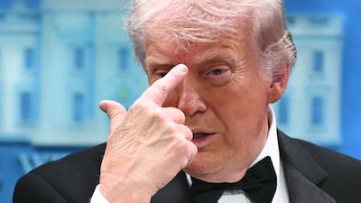 US President Donald Trump during a press briefing at the White House in Washington shortly after the shooting. AFP