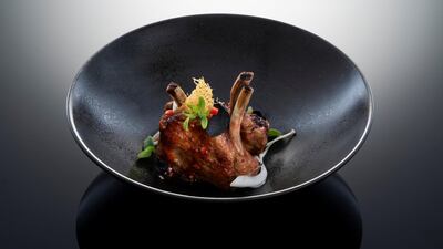 Exclusive to Dubai: wok-fried Australian rack lamb with black garlic