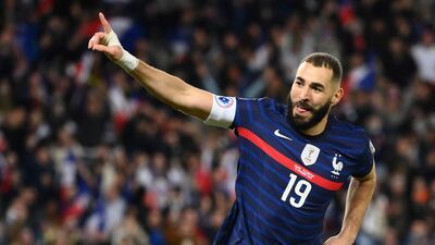 France forward Karim Benzema celebrates after scoring during a World Cup qualification match against Kazakhstan in November. AFP