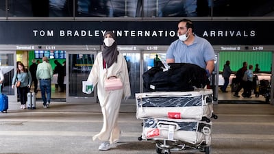 Passengers from Saudi Arabia at the LAX Tom Bradley International Airport in Los Angeles, California. EPA