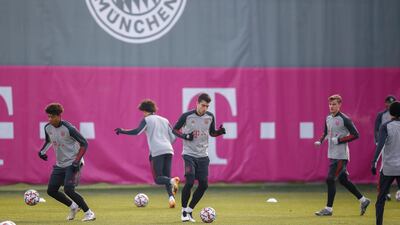 Chris Richards, Marc Roca during training at the Saebener Strasse training ground. Getty