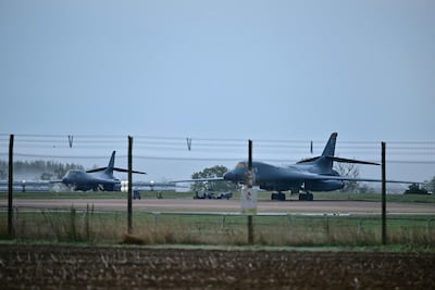 US Air Force bombers at RAF Fairford base, a day after a major incident was declared near the site. AFP