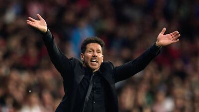 Diego Simeone and Atletico Madrid have not won a trophy since winning the Primera Liga title in 2014 but are favourites to win the Europa League this season. Oscar del Pozo / AFP 