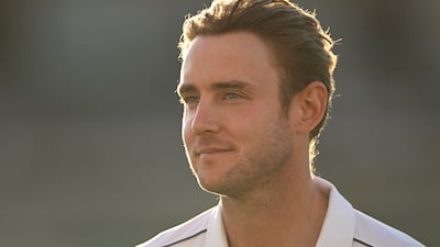 A smiling Stuart Broad after announcing his retirement. Getty