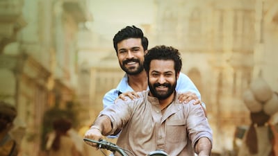 NTR Jr and Ram Charan. The Telugu stars play real-life Indian revolutionaries - Komaram Bheem and Alluri Sitarama Raju, respectively