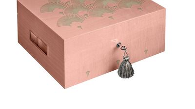 The new Kyoto Sakuro humidor comes in a shade of baby pink. Courtesy Lotusier