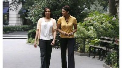 Nafissatou Diallo, left, spoke to Robin Roberts of the ABC News television channel and to Newsweek magazine. Heidi Gutman, ABC News / AP Photo