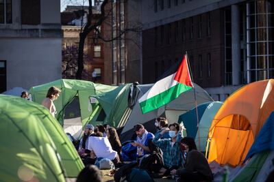 A student encampment at New York's Columbia University has sparked copycat protests on other campuses. AP