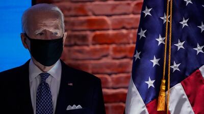 President-elect Joe Biden arrives to speak at The Queen Theater in Wilmington, Del., Tuesday, Dec 22, 2020. (AP Photo/Carolyn Kaster)